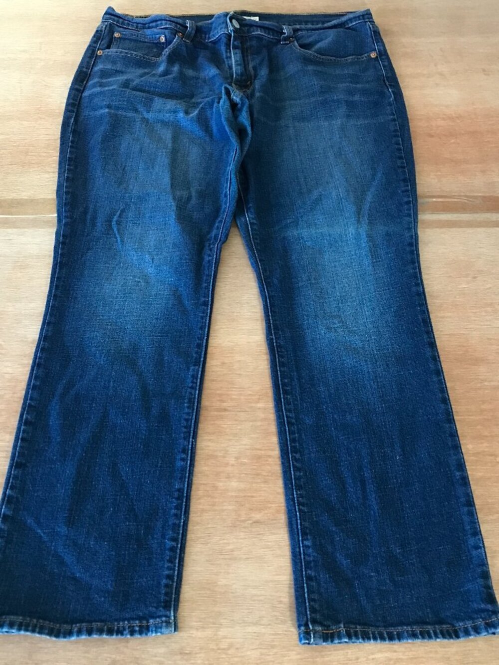 Levi's 414 Relaxed Straight Jeans Women 31 Blue Mid Rise Dark Wash Stretch 19629